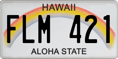 HI license plate FLM421