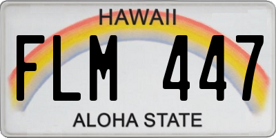 HI license plate FLM447