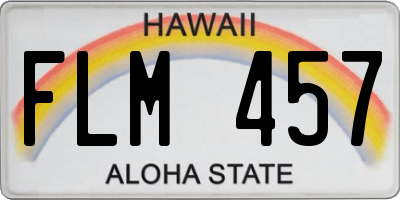 HI license plate FLM457