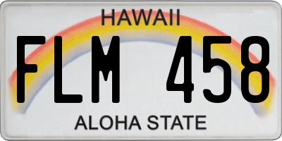HI license plate FLM458