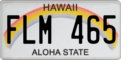HI license plate FLM465