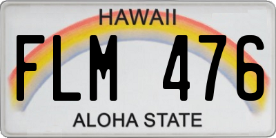 HI license plate FLM476