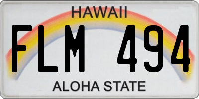 HI license plate FLM494