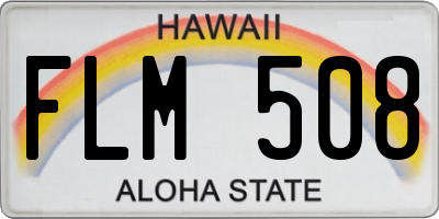 HI license plate FLM508
