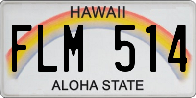 HI license plate FLM514