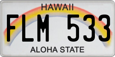 HI license plate FLM533