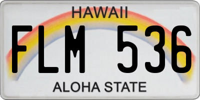 HI license plate FLM536