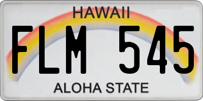HI license plate FLM545