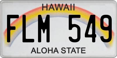 HI license plate FLM549