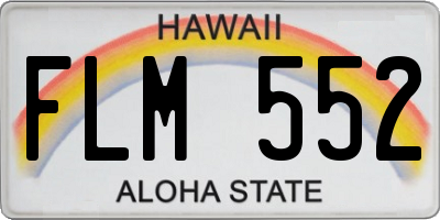 HI license plate FLM552