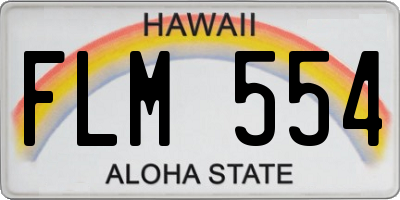 HI license plate FLM554
