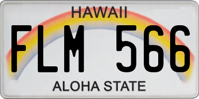 HI license plate FLM566