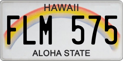 HI license plate FLM575