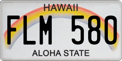 HI license plate FLM580