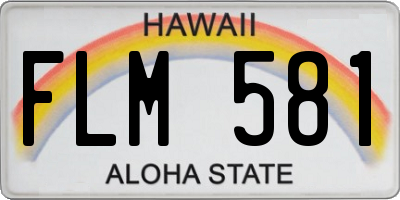 HI license plate FLM581