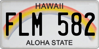 HI license plate FLM582