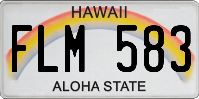 HI license plate FLM583