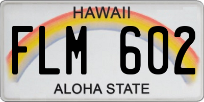 HI license plate FLM602