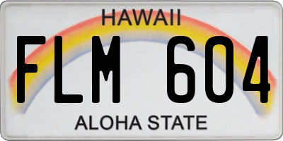 HI license plate FLM604