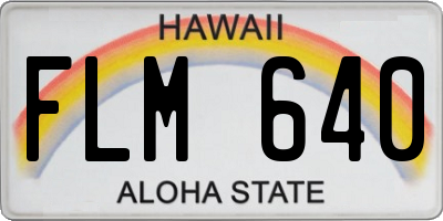 HI license plate FLM640