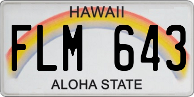 HI license plate FLM643
