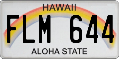 HI license plate FLM644