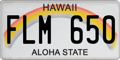 HI license plate FLM650