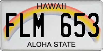 HI license plate FLM653