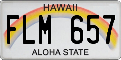 HI license plate FLM657