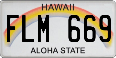 HI license plate FLM669