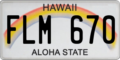 HI license plate FLM670