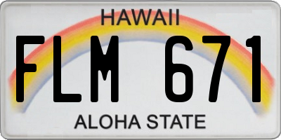 HI license plate FLM671