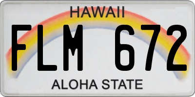 HI license plate FLM672