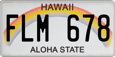 HI license plate FLM678
