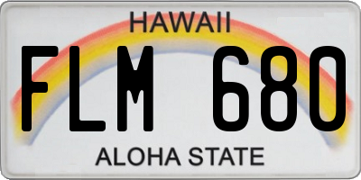 HI license plate FLM680