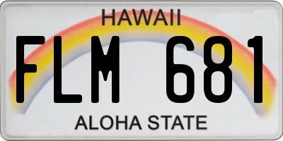 HI license plate FLM681