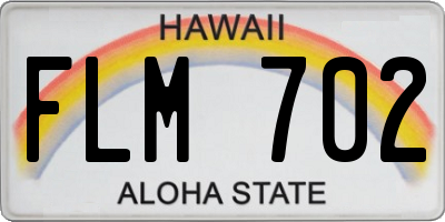HI license plate FLM702
