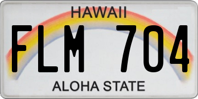 HI license plate FLM704