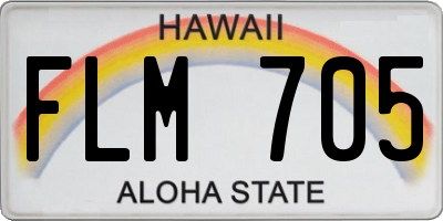 HI license plate FLM705