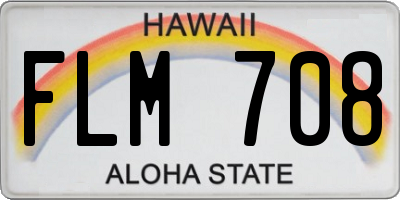 HI license plate FLM708