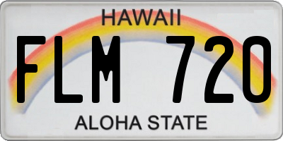 HI license plate FLM720