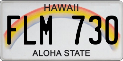 HI license plate FLM730