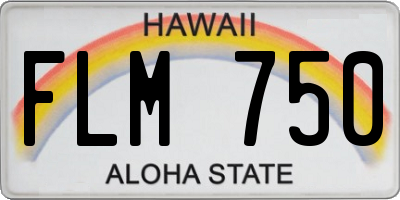 HI license plate FLM750