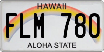 HI license plate FLM780