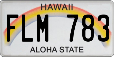 HI license plate FLM783