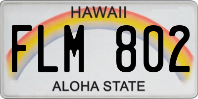 HI license plate FLM802