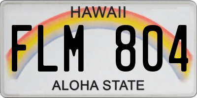 HI license plate FLM804
