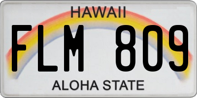 HI license plate FLM809