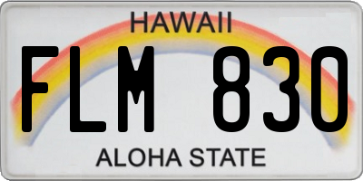 HI license plate FLM830