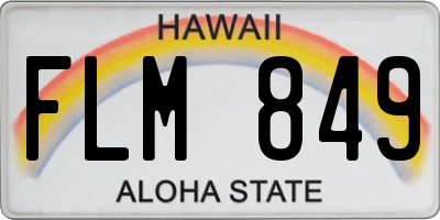 HI license plate FLM849